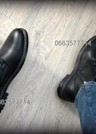 Чоловічі зимові черевики класика блискавка шкіряні кожаные мужские зимние ботинки...