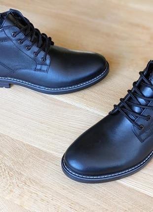 Чоловічі зимові черевики класика блискавка шкіряні кожаные мужские зимние ботинки...