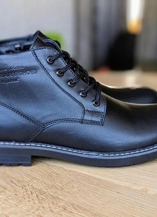 Чоловічі зимові черевики класика блискавка шкіряні кожаные мужские зимние ботинки...