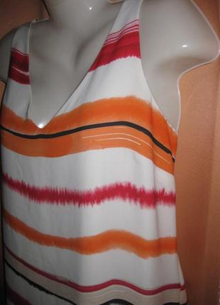 Легкая приятная летняя шифоновая майка блуза полосатая 14uk/42eu principles км1781 большой размер6 фото