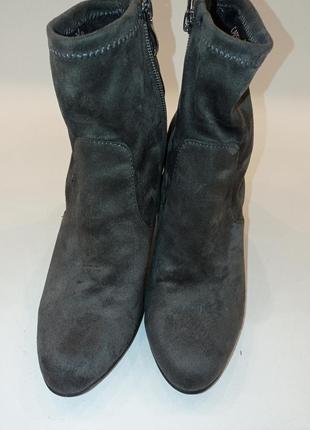 Шикарные ботинки-чулки caprice в сером цвете из искусственной замши6 фото