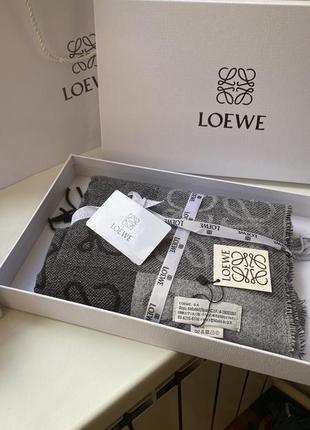 🎁пакування шарф  в стилі loewe 3 цветовых беж коричневый серый теплый шарф