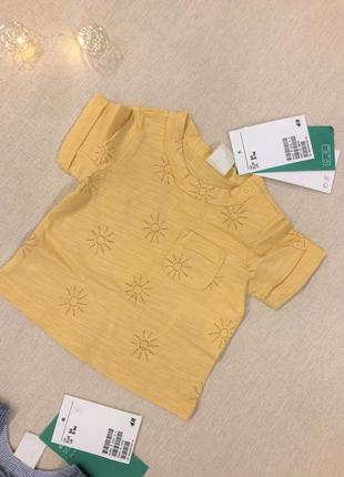 Летний набор футболка ромпер h&m новорожденному 0-1 месяц2 фото