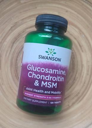 Swanson glucosamine chondroitin &amp; msm 120 tablets глюкозамин хондроитин мсм1 фото