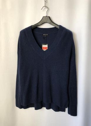 Синий свитер джемпер свободный крой неколючий новый4 фото