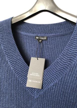 Синий свитер джемпер свободный крой неколючий новый6 фото