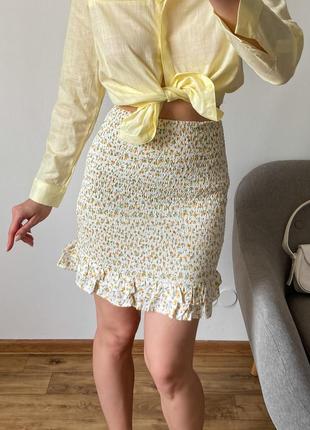 Женская юбка резинка в цветочный принт9 фото