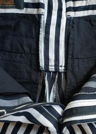 Женские льняные укороченные плотные брюки штаны p-cassia-a trousers diesel оригинал3 фото