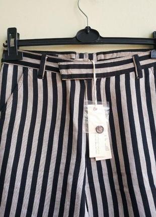 Женские льняные укороченные плотные брюки штаны p-cassia-a trousers diesel оригинал6 фото