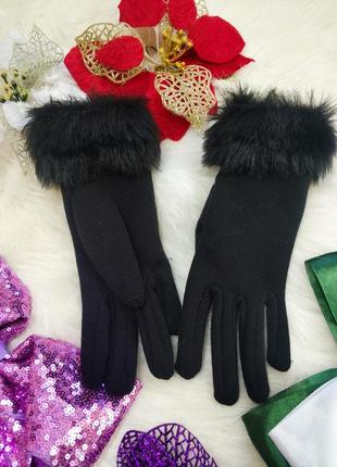 Теплі рукавички з кожушком2 фото