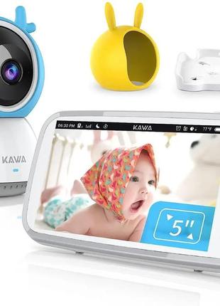 Відеоняня/радіня kawa baby monitor s6 з камерою і звуком, 5-дюймовий hd-дисплей 720p