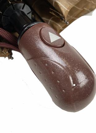 Жіноча парасолька напівавтомат toprain на 8 спиць у карту, світло-коричнева, 02023-37 фото