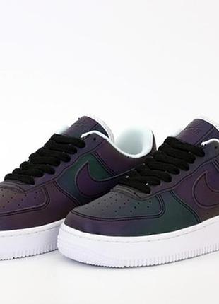 🌺жіночі кросівки найк🌺nike air force 1 low violet white reflective, демісезонні