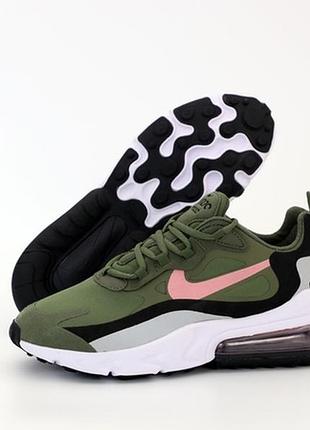 Nike air max 270 react green white, кросівки чоловічі найк аір макс весна-осінь, кросівки найк 270 аір макс