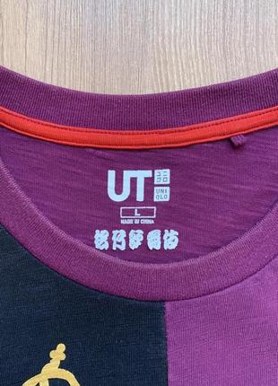 Колорблок футболка uniqlo с абстрактными символами иероглифами япония h&m arket cos m l9 фото