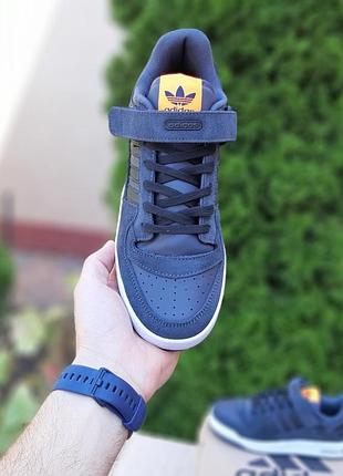 adidas worn forum low темно серые замша/кожа кроссовки мужские кожаные замшевые адедас форум кеды осенние отличное качество низкие на липучке3 фото