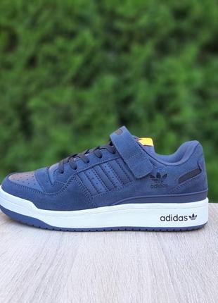 adidas worn forum low темно серые замша/кожа кроссовки мужские кожаные замшевые адедас форум кеды осенние отличное качество низкие на липучке5 фото