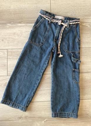 Широкие джинсы zara 6р джинсы с карманами для девчики 5-6р широкие джинсы стильные джинсы для девчонки1 фото
