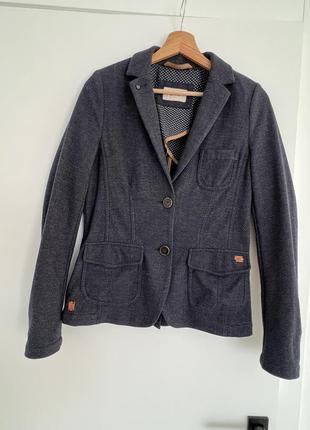 Синий пиджак трикотажный пиджак для парня 10-12р пиджак в школу синий