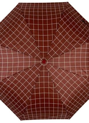 Женский зонт полуавтомат toprain на 8 спиц в клетку, красный 02023-52 фото