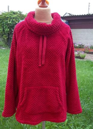( 54 р ) флисовый свитер кофта женская большой размер батал б / у