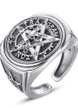 100% серебряное кольцо унисекс звезда tetragrammaton