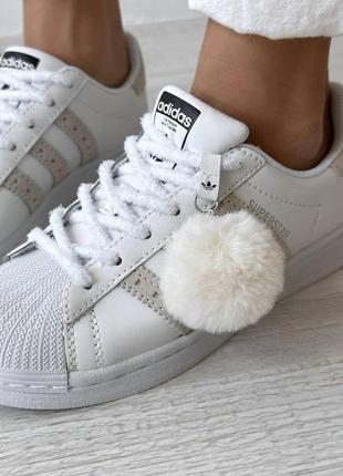 Жіночі кросівки adidas superstar white beige 36-37-405 фото