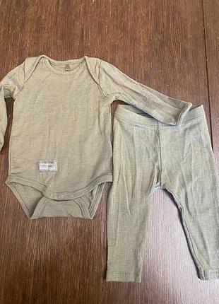 Шерстяное термобелье, комплект (боди и лосины) soft gallery 3 мес.