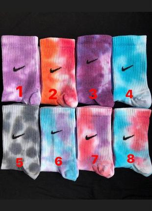 Высокие носки nike найк / тай-дай tie-dye3 фото