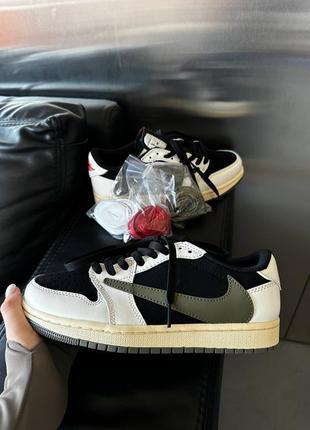 Дуже круті кеди air jordan 1 low og 'olive' travis scott3 фото