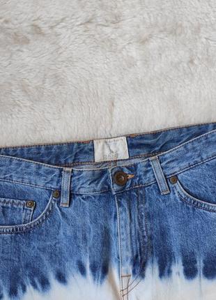 Белые синие двухцветные джинсовые короткие шорты двух цветов варенка длинные шорты градиент gant5 фото