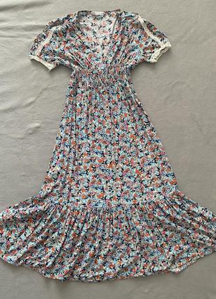 Стильное трендовое платье с цветочным принтом zara6 фото
