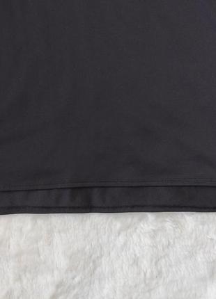 Черная спортивная футболка длинная туника оверсайз батал большого размера5 фото