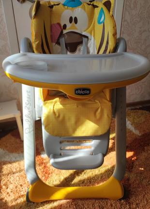 Стільчик для годування chicco polly 2 start, 4-х колісний