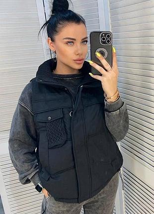 Женский жилетка плащевка, наполнитель холлофайбер