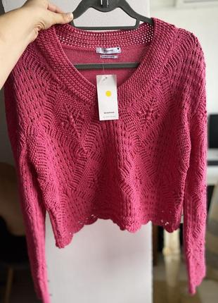 Ажурный джемпер, свитер от reserved, беж, розовый2 фото