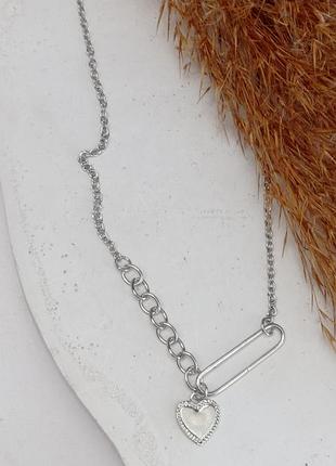 Подвеска сердце цепочка бижутерия