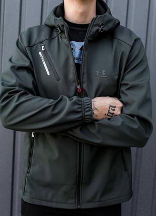 Мужская демисезонная куртка ветровка мужская осенняя ветровка на флисе under armour5 фото