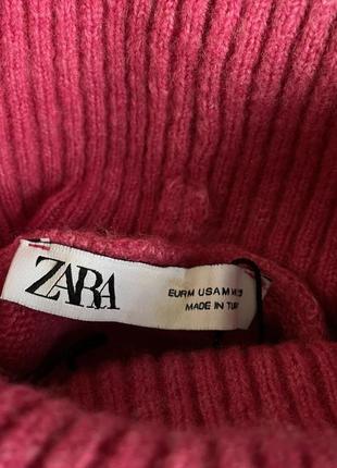 Розовый оверсайз свитер с горловиной zara4 фото