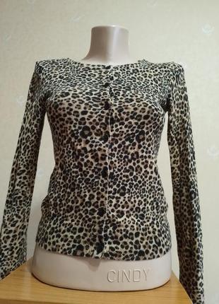 Кофта джемпер пиджак леопардовый принт