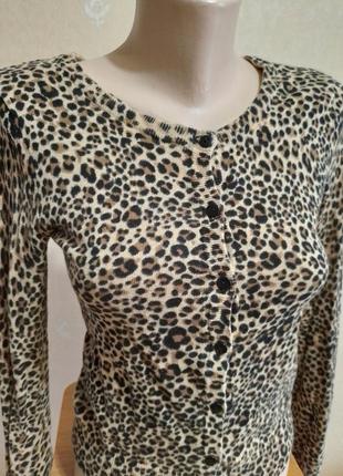 Кофта джемпер пиджак леопардовый принт8 фото