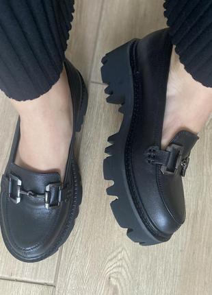 Кожаные лоферы 🖤9 фото