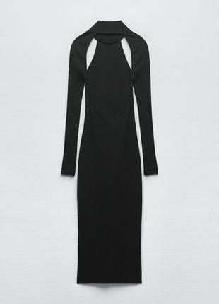 Шикарное трикотажное платье с вырезами zara6 фото