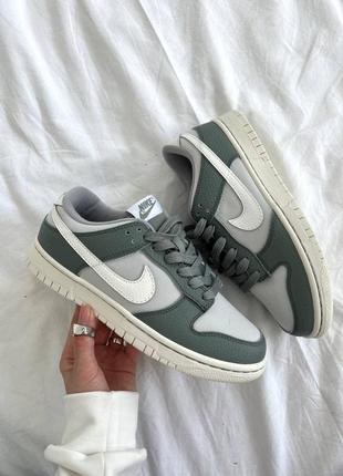 Женские кроссовки nike sb dunk low green white 36-371 фото