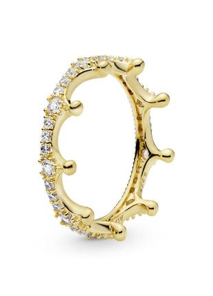 Серебряное кольцо пандора 167119cz золотая корона королевы принцессы с камнями камешками золото позолота серебро проба 925 новое с биркой pandora6 фото