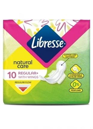 Гігієнічні прокладки libresse natural care ultra normal з крильцями, 10 шт