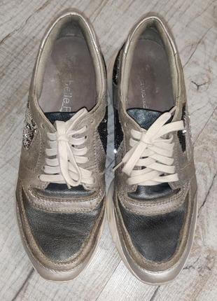 Кожаные туфли с пайетками от isabelle f германия 40р.3 фото