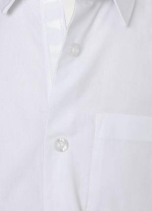 Белая школьная рубашка на липучке с длинным рукавом для мальчика 14-15 лет