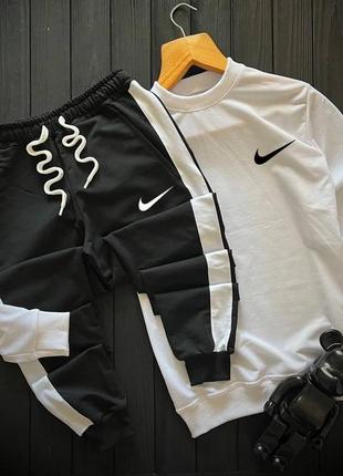 Осенний белый спортивный костюм edition nike с лампасами білий осінній костюм edition nike найк
