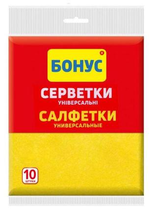 Салфетки универсальные вискозные бонус 30*35 см 10 шт1 фото